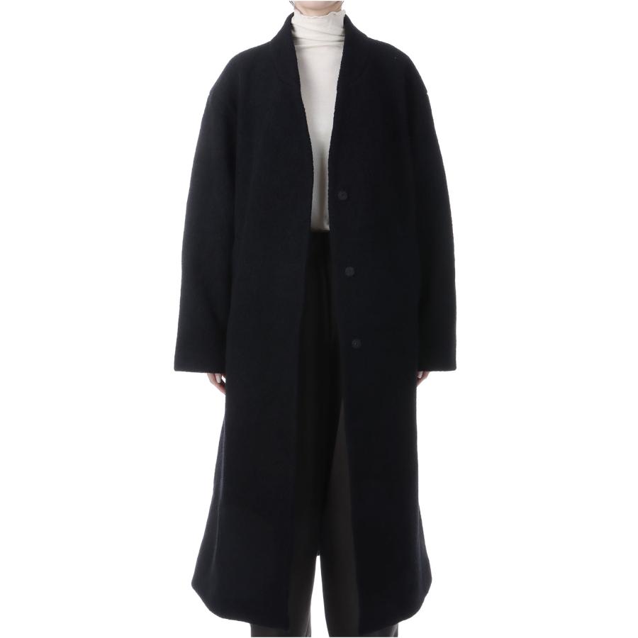 Collarless Cocoon Coat - BLACK (62520003) anuke(アンヌーク) |  | 01