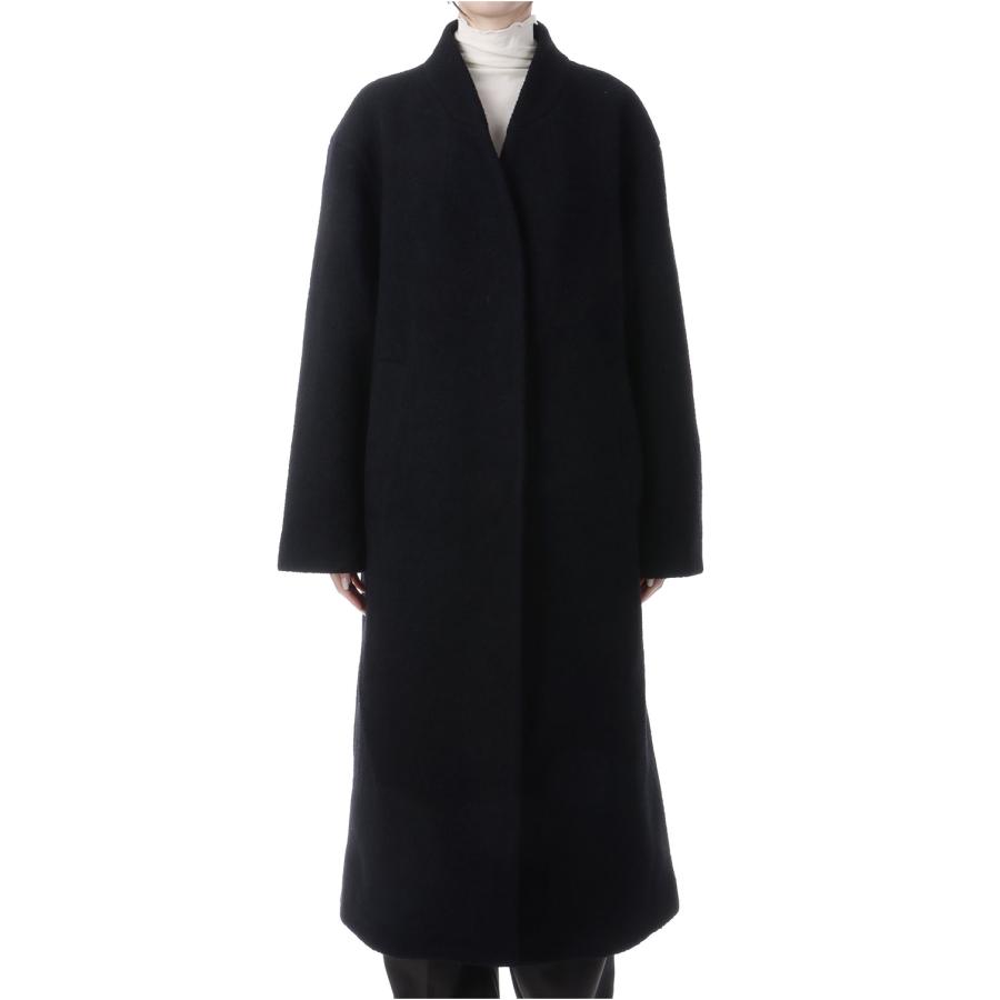 Collarless Cocoon Coat - BLACK (62520003) anuke(アンヌーク) |  | 02