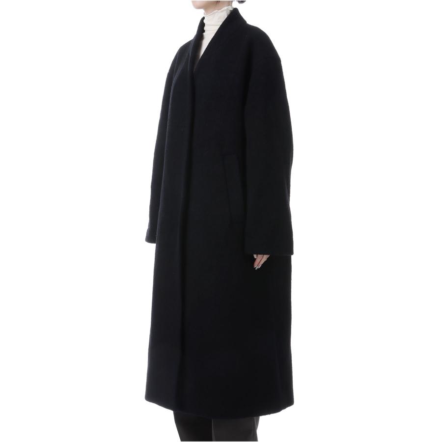Collarless Cocoon Coat - BLACK (62520003) anuke(アンヌーク) |  | 03