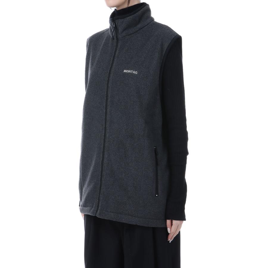 Fleece Zip Vest - CHARCOAL GRAY (62520113) anuke(アンヌーク) |  | 02