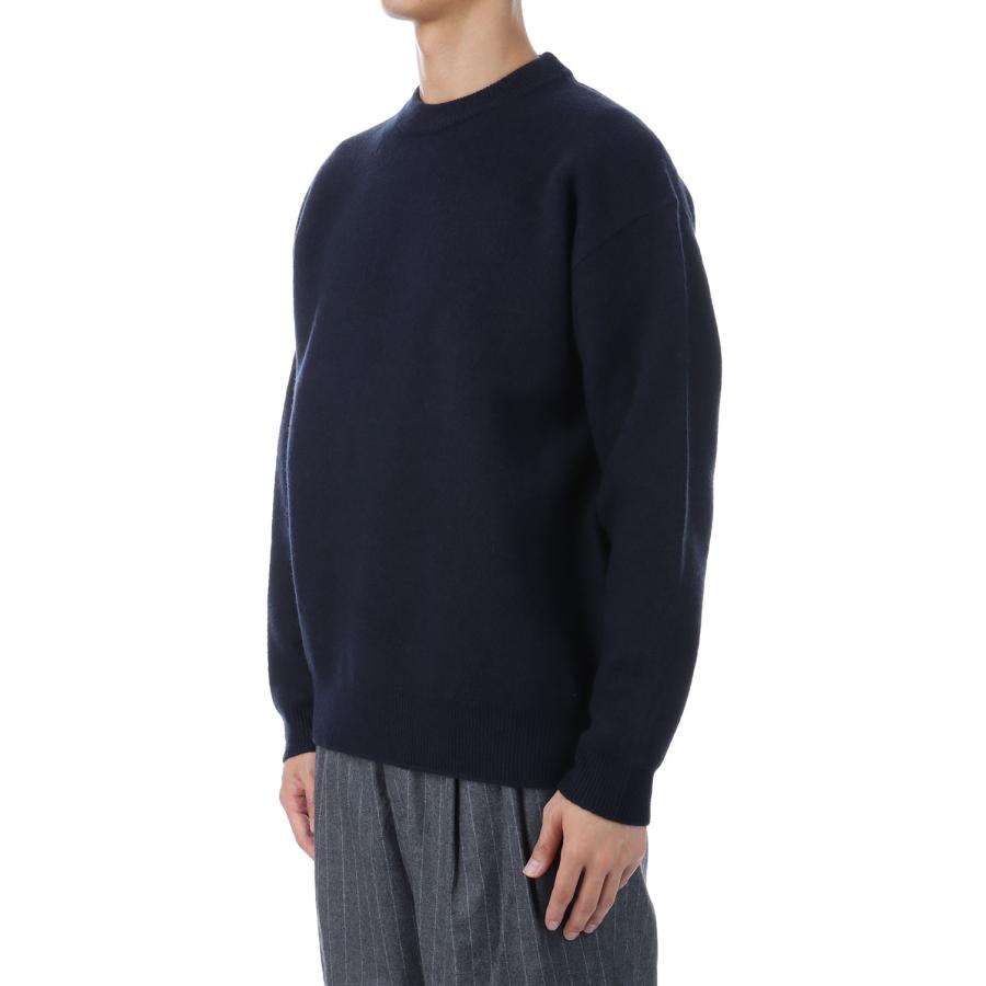 【P2倍 / SALE】FELTED MERINO WOOL CREW NECK KNIT - NAVY (253-60203) Universal Products(ユニバーサルプロダクツ) |  | 01