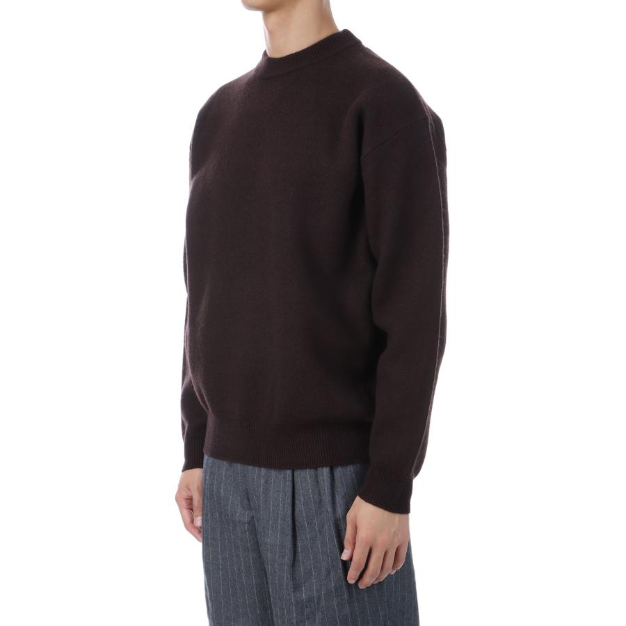 【P2倍 / SALE】FELTED MERINO WOOL CREW NECK KNIT - BROWN (253-60203) Universal Products(ユニバーサルプロダクツ) |  | 01
