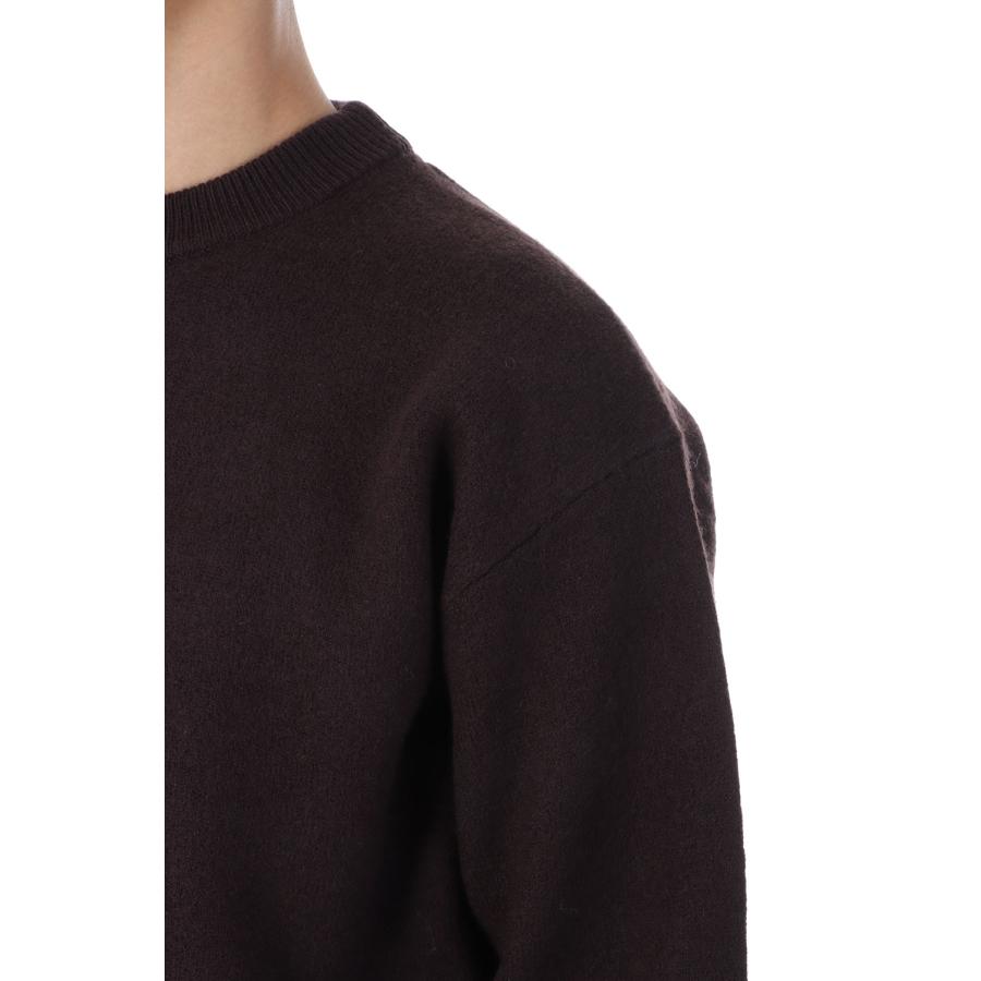 【P2倍 / SALE】FELTED MERINO WOOL CREW NECK KNIT - BROWN (253-60203) Universal Products(ユニバーサルプロダクツ) |  | 03