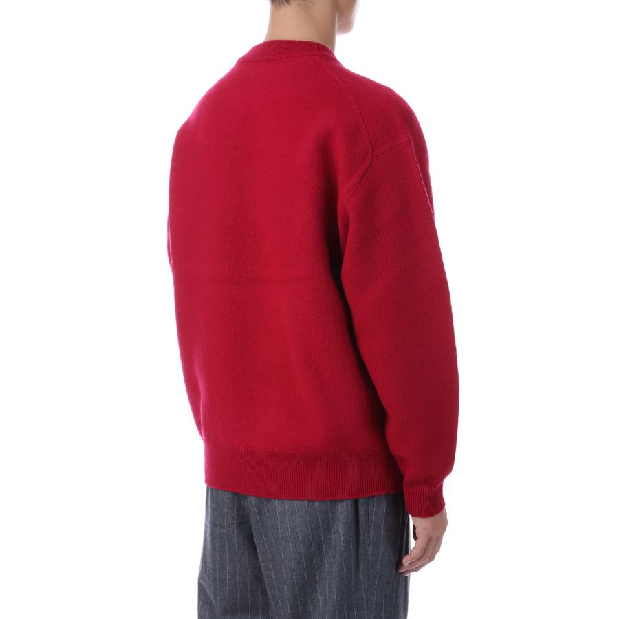 【P2倍 / SALE】FELTED MERINO WOOL CREW NECK KNIT - RED (253-60203) Universal Products(ユニバーサルプロダクツ) |  | 02