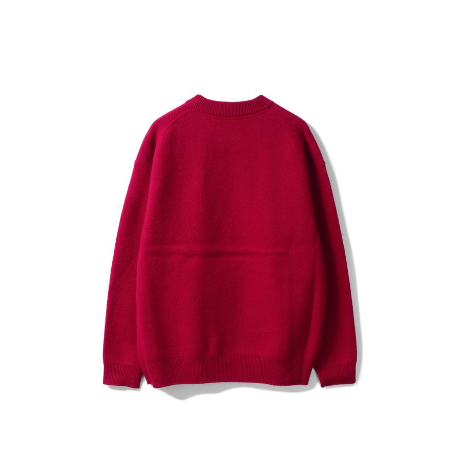 【P2倍 / SALE】FELTED MERINO WOOL CREW NECK KNIT - RED (253-60203) Universal Products(ユニバーサルプロダクツ) |  | 06
