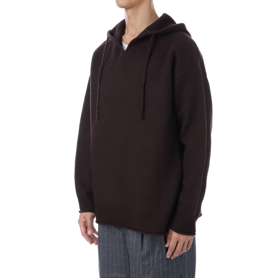【P2倍 / SALE】FELTED MERINO WOOL FOODIE KNIT - BROWN (253-60204) Universal Products(ユニバーサルプロダクツ) |  | 01