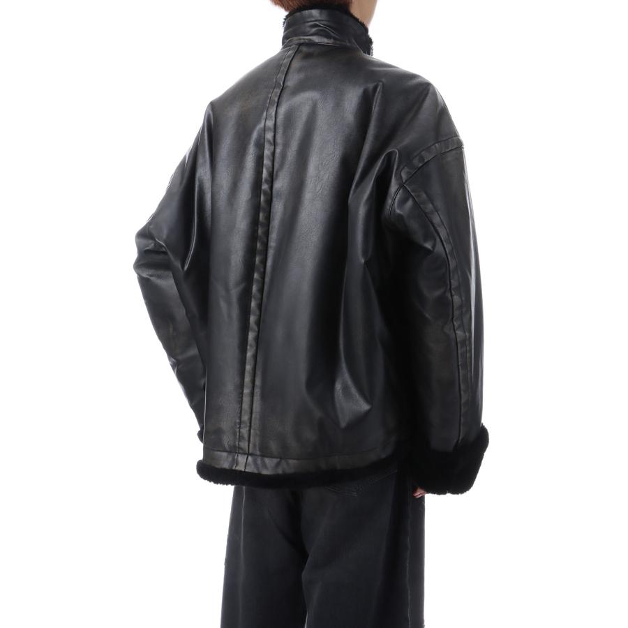【P2倍】VEGAN BOA LEATHER JACKET - BLACK (A15BL071) MIHARA YASUHIRO(ミハラ ヤスヒロ) |  | 02