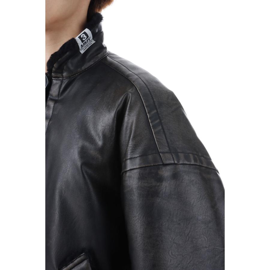 【P2倍】VEGAN BOA LEATHER JACKET - BLACK (A15BL071) MIHARA YASUHIRO(ミハラ ヤスヒロ) |  | 03