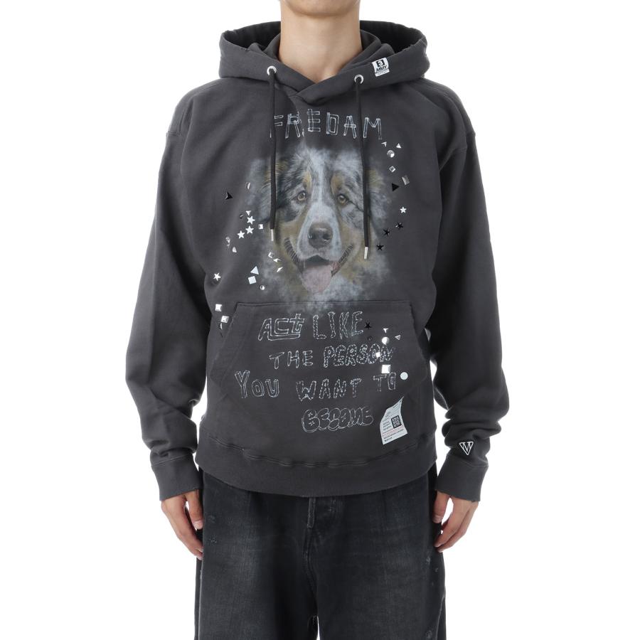 【P2倍】EMBELLISHED DISTRESSED HOODIE - BLACK (J15HD722) MIHARA YASUHIRO(ミハラ ヤスヒロ) | 