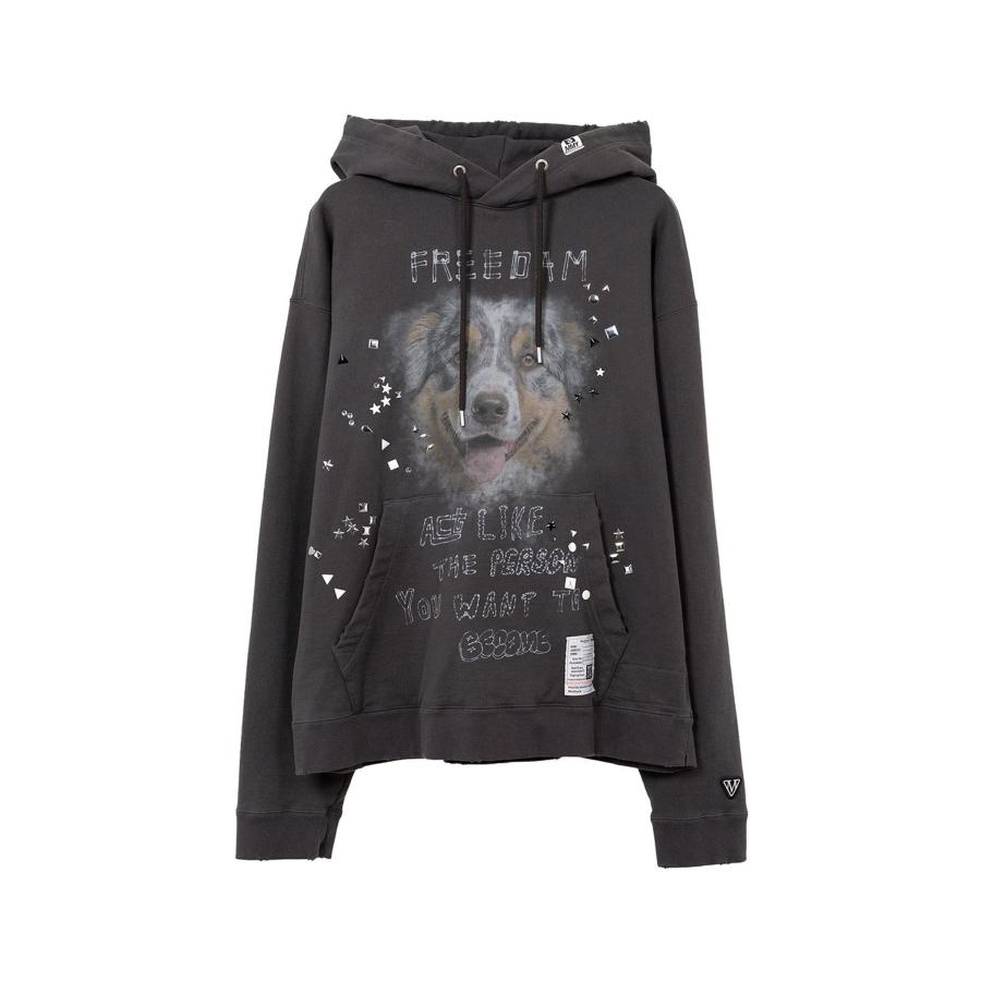 【P2倍】EMBELLISHED DISTRESSED HOODIE - BLACK (J15HD722) MIHARA YASUHIRO(ミハラ ヤスヒロ) |  | 05