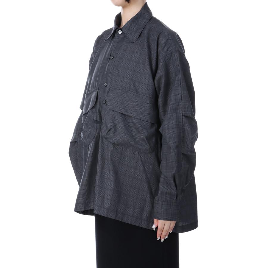 【P5倍】W's TECH SPORTS OPEN COLLAR SHIRT L/S NOVA CHECK - CHARCOAL (BE-81025WL) DAIWA PIER39 -Women-(ダイワ ピア 39) |  | 01