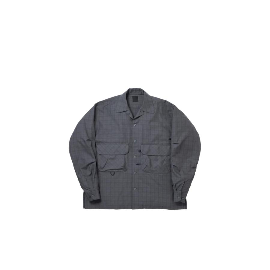 【P5倍】W's TECH SPORTS OPEN COLLAR SHIRT L/S NOVA CHECK - CHARCOAL (BE-81025WL) DAIWA PIER39 -Women-(ダイワ ピア 39) |  | 05