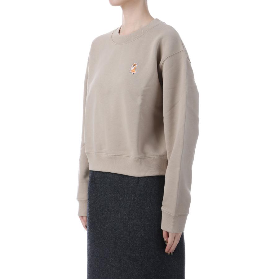 【P5倍 / SALE】LADY FOX CROPPED SWEATSHIRT - FEATHER BEIGE (PW00318KM0341) Maison Kitsune -Women-(メゾンキツネ) |  | 01