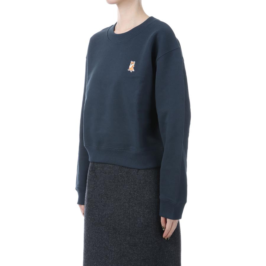 【P5倍 / SALE】LADY FOX CROPPED SWEATSHIRT - DARK NAVY (PW00318KM0341) Maison Kitsune -Women-(メゾンキツネ) |  | 01