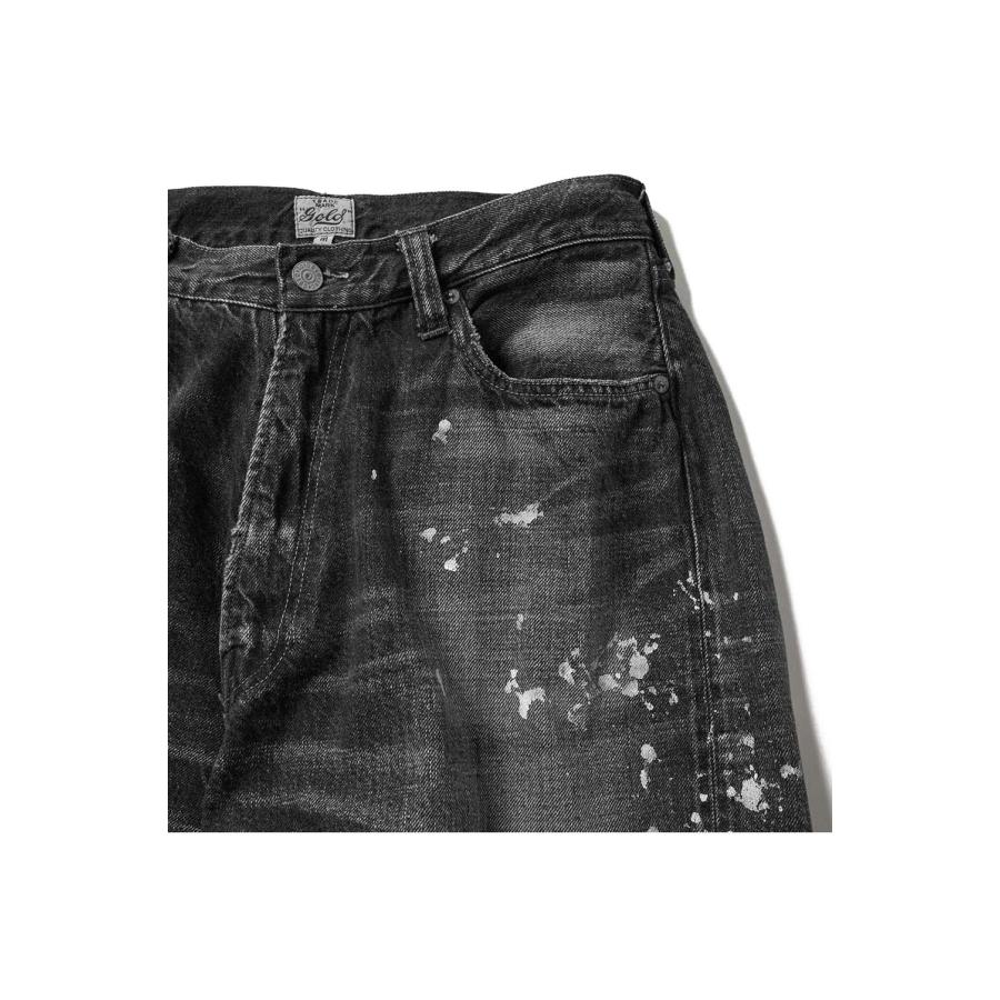 RECYCLED WASTE SUVIN COTTON YARN 11.5oz. DENIM 5POCKET BAGGY PANTS VINTAGE WASHED / ZIPPER FLY - BLACK (GL42581H) Gold(ゴールド) |  | 02