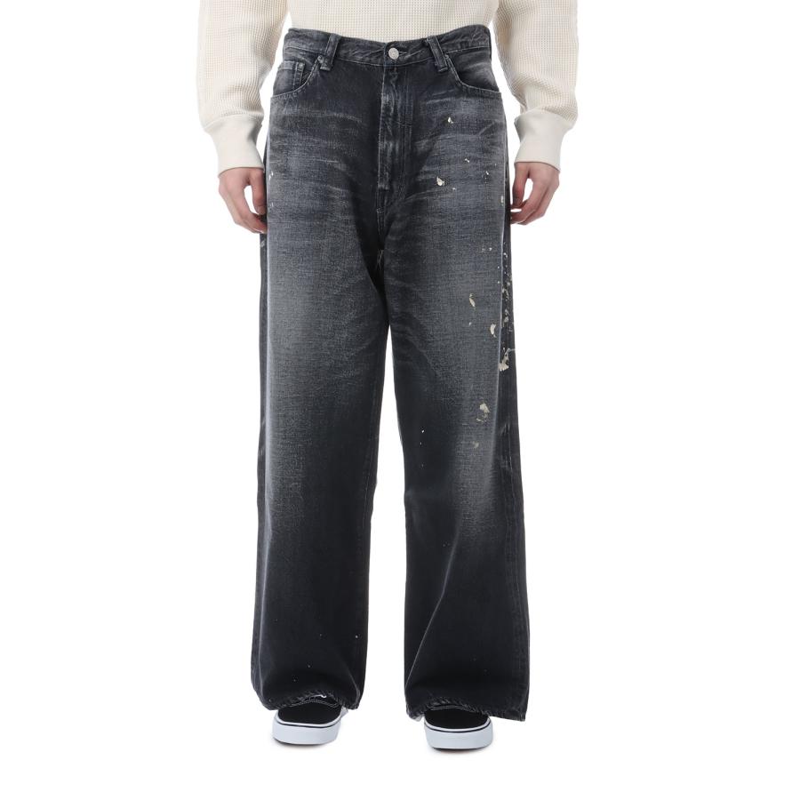 RECYCLED WASTE SUVIN COTTON YARN 11.5oz. DENIM 5POCKET BAGGY PANTS VINTAGE WASHED (ZIPPER FLY) - NAVY (GL42581H) Gold(ゴールド) |  | 03