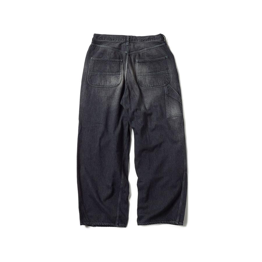 RECYCLED WASTE SUVIN COTTON YARN 11.5oz. DENIM DOUBLE KNEE PAINTER PANTS VINTAGE WASHED - BLACK (GL42582H) Gold(ゴールド) |  | 01