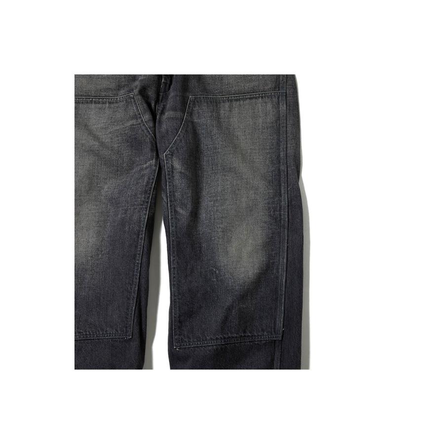 RECYCLED WASTE SUVIN COTTON YARN 11.5oz. DENIM DOUBLE KNEE PAINTER PANTS VINTAGE WASHED - BLACK (GL42582H) Gold(ゴールド) |  | 02