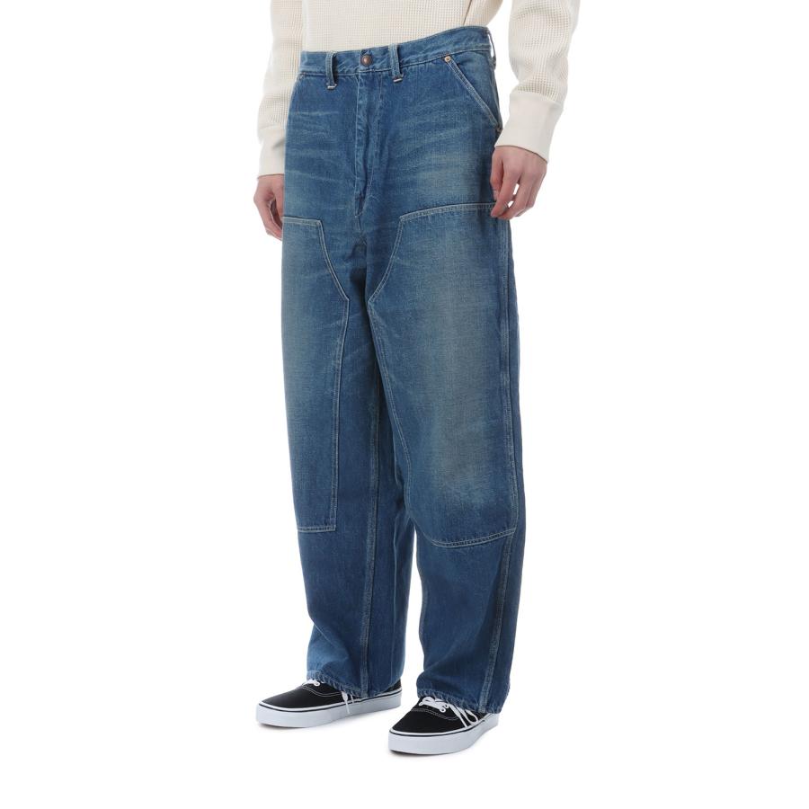 RECYCLED WASTE SUVIN COTTON YARN 11.5oz. DENIM DOUBLE KNEE PAINTER PANTS VINTAGE WASHED - BLACK (GL42582H) Gold(ゴールド) |  | 04