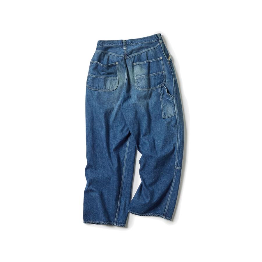 RECYCLED WASTE SUVIN COTTON YARN 11.5oz. DENIM DOUBLE KNEE PAINTER PANTS VINTAGE WASHED - NAVY (GL42582H) Gold(ゴールド) |  | 01