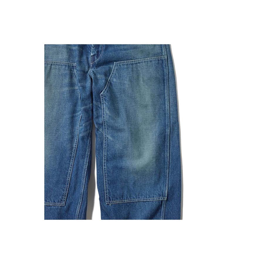 RECYCLED WASTE SUVIN COTTON YARN 11.5oz. DENIM DOUBLE KNEE PAINTER PANTS VINTAGE WASHED - NAVY (GL42582H) Gold(ゴールド) |  | 02