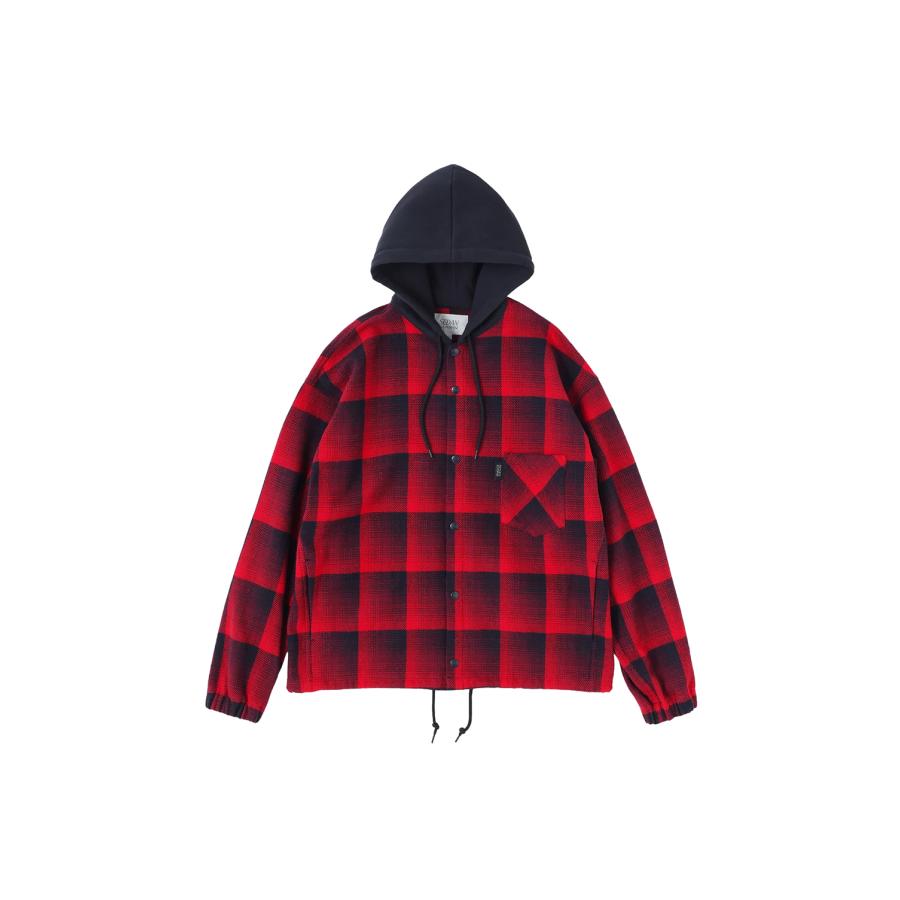 【P5倍 / SALE】Flannel Hoodie - Red / Black (SD25F-SH05) SEDAN ALL PURPOSE(セダン オール パーパス) | 