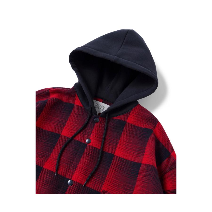 【P5倍 / SALE】Flannel Hoodie - Red / Black (SD25F-SH05) SEDAN ALL PURPOSE(セダン オール パーパス) |  | 01