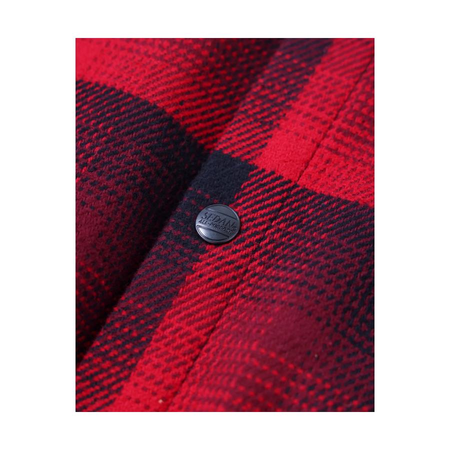 【P5倍 / SALE】Flannel Hoodie - Red / Black (SD25F-SH05) SEDAN ALL PURPOSE(セダン オール パーパス) |  | 02