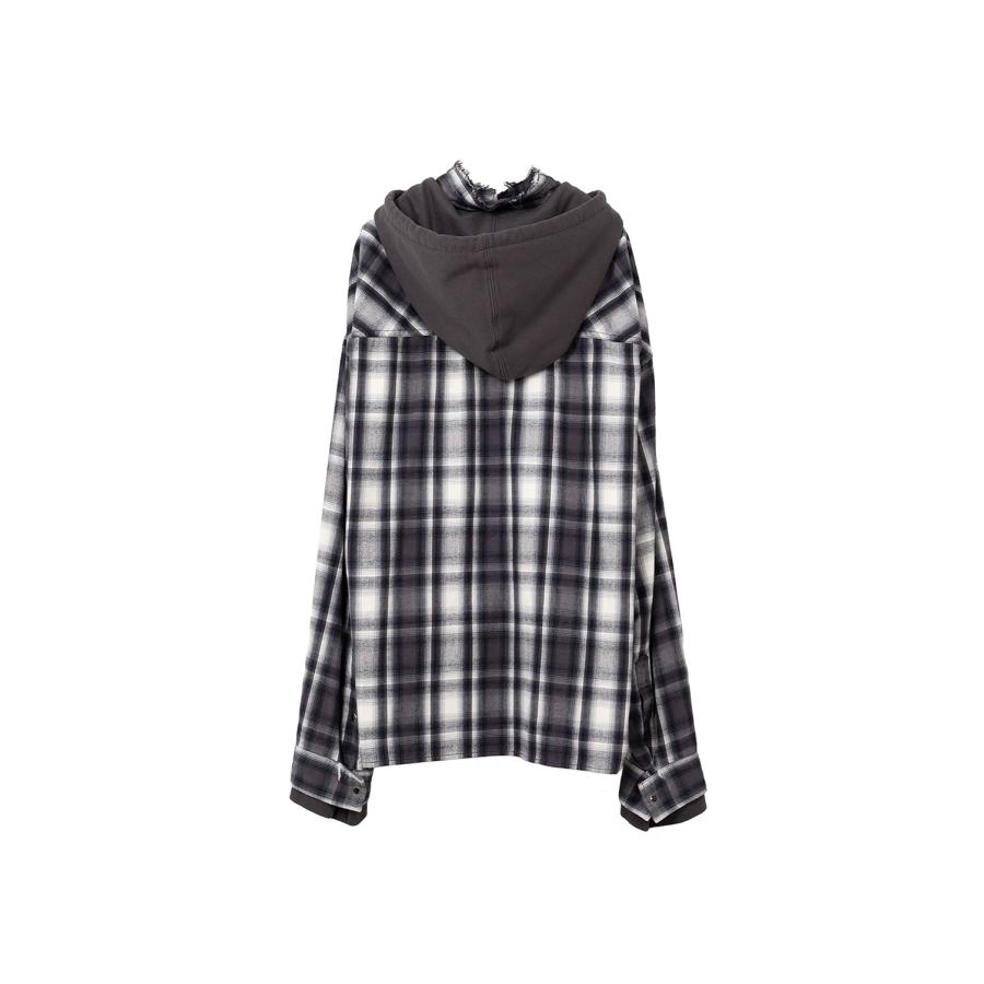 【P5倍】HOODIES CHECK SHIRTS - BLACK (K15SH421) MIHARA YASUHIRO -Women(ミハラ ヤスヒロ) |  | 01