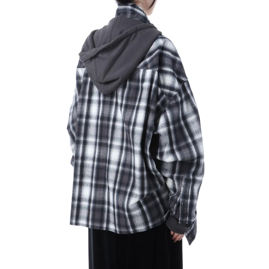 【P5倍】HOODIES CHECK SHIRTS - BLACK (K15SH421) MIHARA YASUHIRO -Women(ミハラ ヤスヒロ) |  | 04