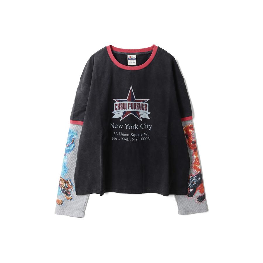 【SALE】Tommy Layered Ringer Longsleeve - Vintage Black/Grey (RSL01) Chew Forever(チューフォーエバー) | 