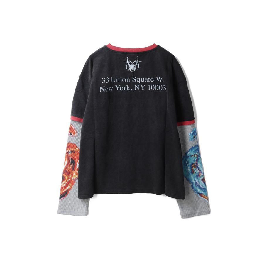 【SALE】Tommy Layered Ringer Longsleeve - Vintage Black/Grey (RSL01) Chew Forever(チューフォーエバー) |  | 01