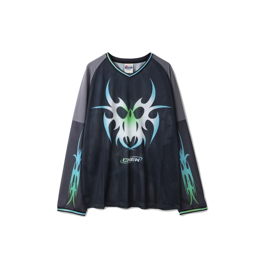 【P2倍】Roach Longsleeve Mesh Football Jersey - Toxic Green/black/grey (JS02) Chew Forever(チューフォーエバー) | 
