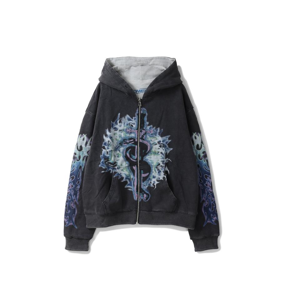 【P2倍】Reversible  Crank/Tommy Zip Hooded Sweatshirt - HeatherGrey/Black (RHD01) Chew Forever(チューフォーエバー) | 