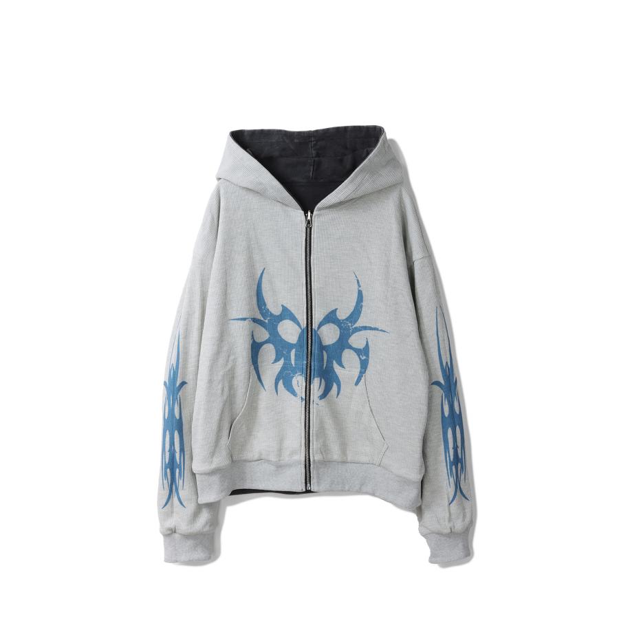 【P2倍】Reversible  Crank/Tommy Zip Hooded Sweatshirt - HeatherGrey/Black (RHD01) Chew Forever(チューフォーエバー) |  | 02