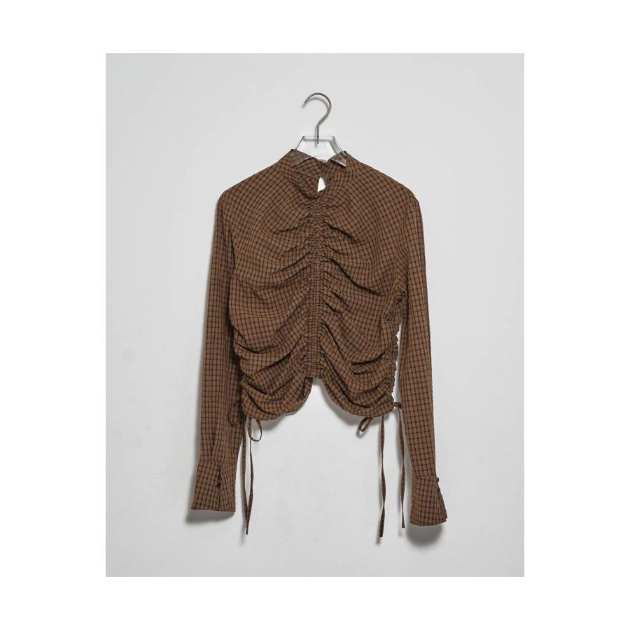 Checkgather Compact Blouse -BROWN(12520419) Todayful(トゥデイフル) | TODAYFUL | 02