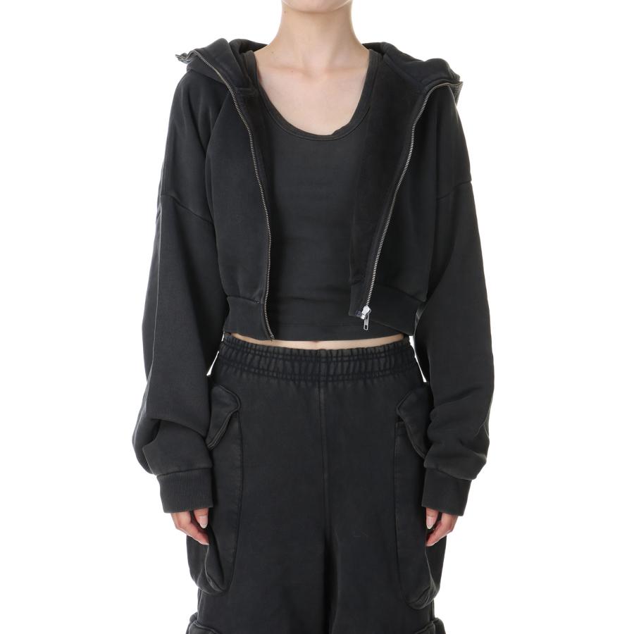 【P10倍】【SALE】CROPPED FULL ZIP / WASHED BLACK (ES2156WB) Entire Studios -Women-(エンタイア スタジオ) | 