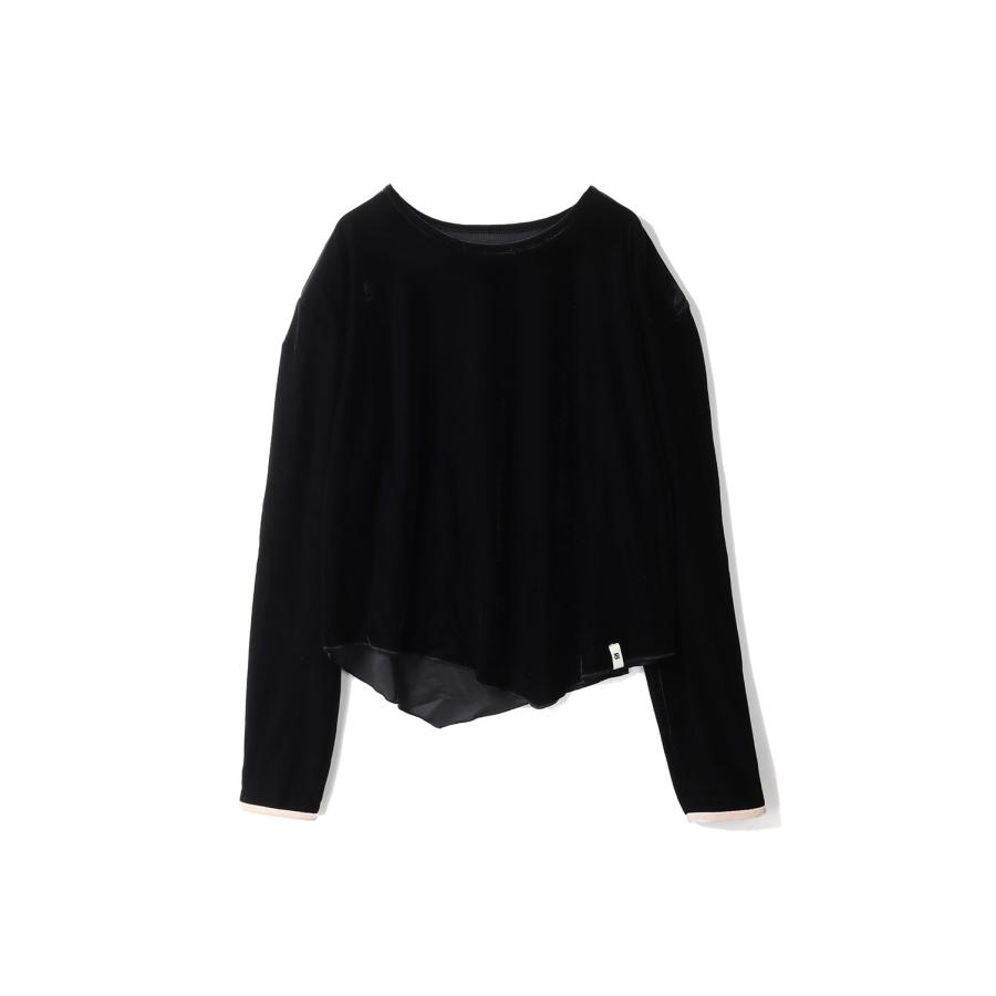 【P5倍 / SALE】Velour Drop Shoulder Top - BLACK (153WCT254014) null(ヌル) | 