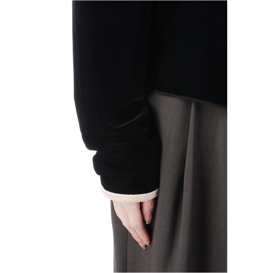 【P5倍 / SALE】Velour Drop Shoulder Top - BLACK (153WCT254014) null(ヌル) |  | 04
