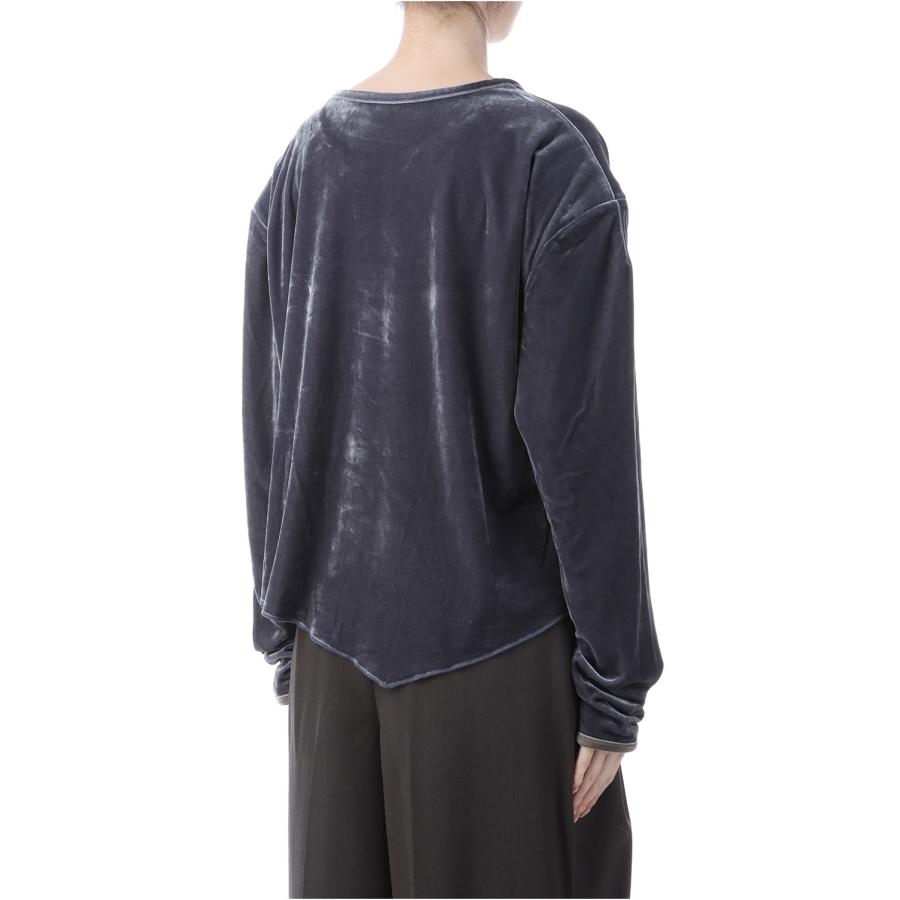 【P5倍 / SALE】Velour Drop Shoulder Top - CHARCOAL GRAY (153WCT254014) null(ヌル) |  | 02
