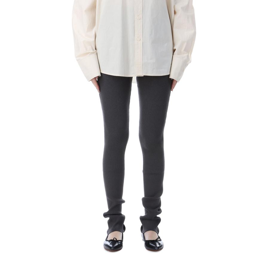 【P5倍 / SALE】Loose Hem Rib Knit Leggings - CHARCOAL GRAY (153WNP255027) null(ヌル) |  | 03