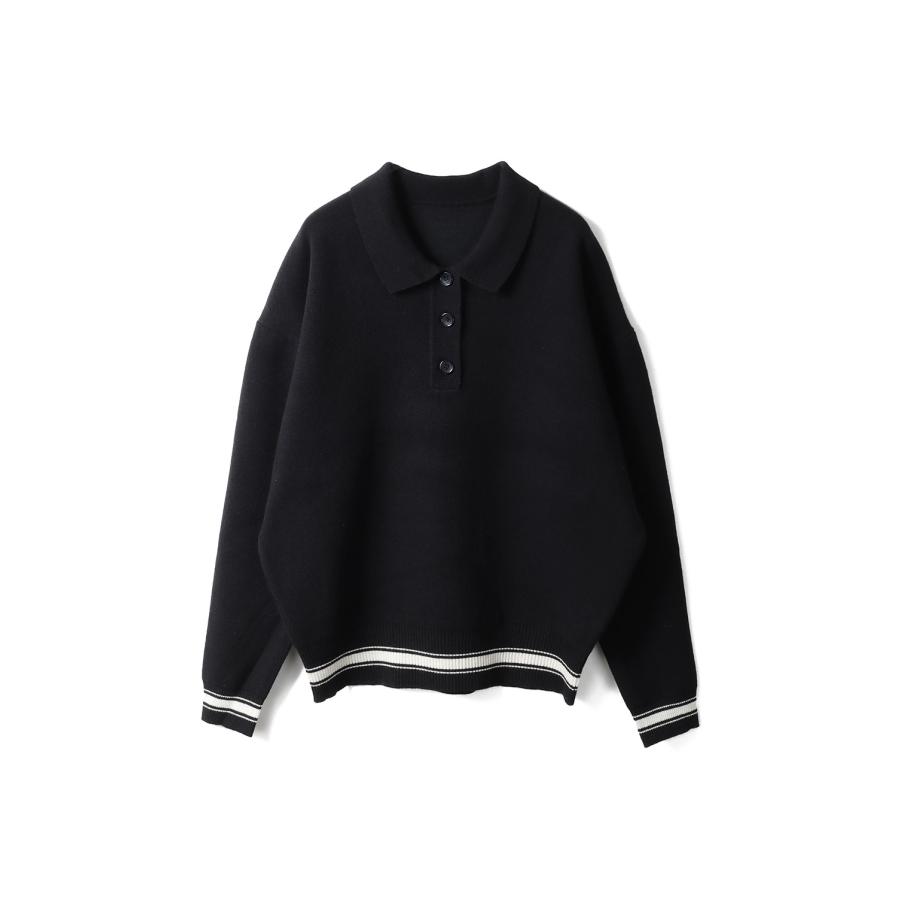 【SALE】Polo Knit - BLACK (153WNT255028) null(ヌル) |  | 05