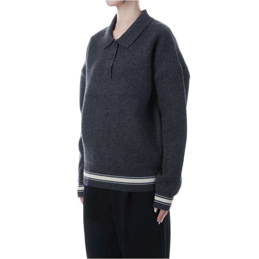 【SALE】Polo Knit - GRAY (153WNT255028) null(ヌル) |  | 01