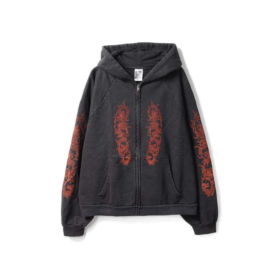 【P5倍】AFFLICTED, zip-up hoodie / VINTAGE BLACK Basketcase(バスケットケース) | 
