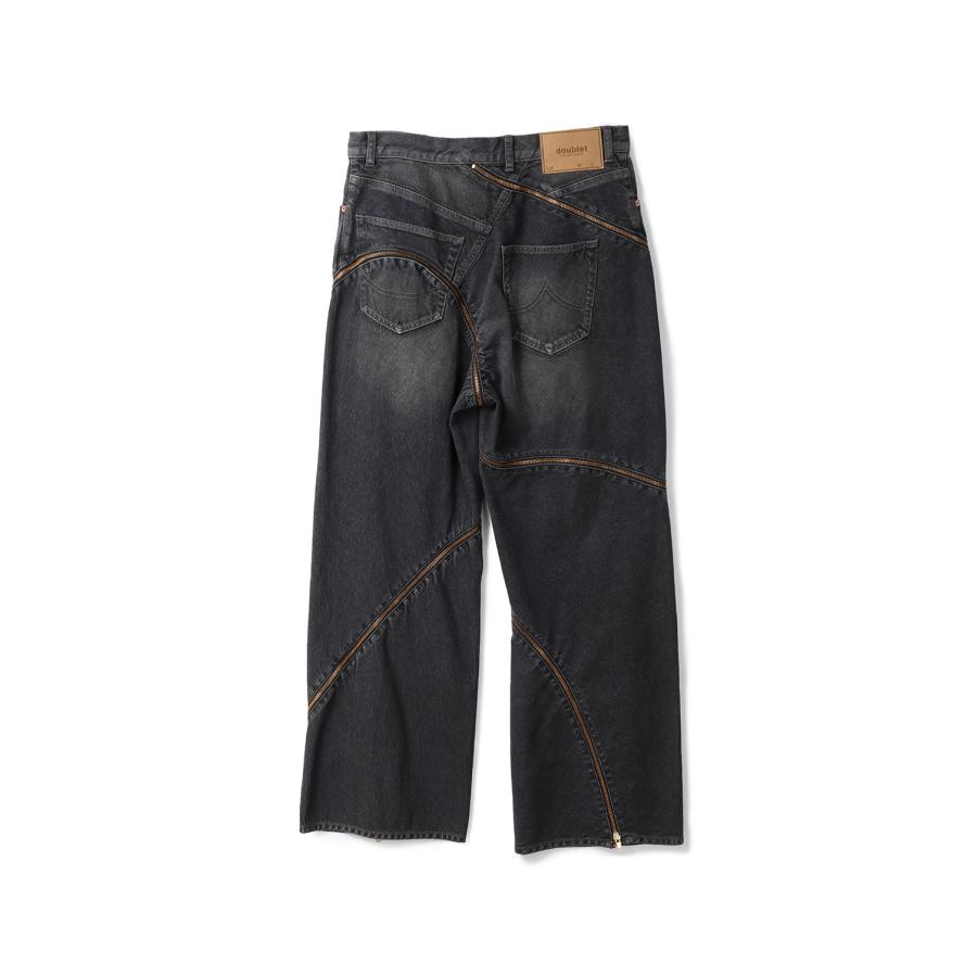 FILLETED ZIP DENIM PANTS - BLACK (26SS08PT340) doublet(ダブレット) |  | 08