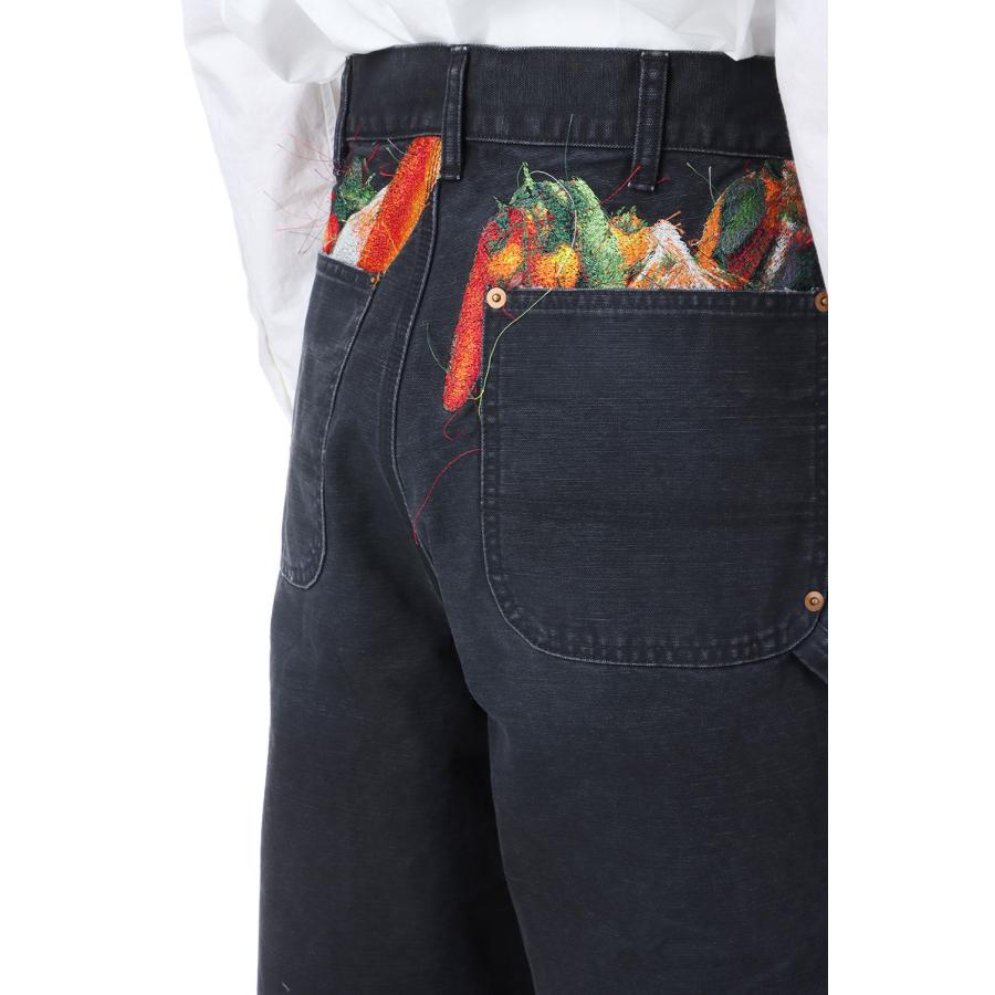VEGETABLE EMBROIDERY CUT-OFF PANTS - BLACK (26SS19PT350) doublet(ダブレット) |  | 03