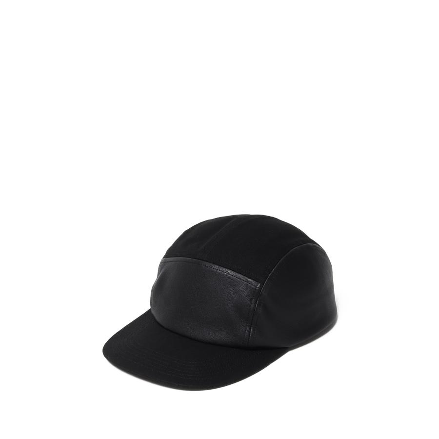 PARAFFIN DUCK & GOAT SKIN JET CAP - BLACK (MYYY261002) Kijima Takayuki(キジマタカユキ) |  | 01