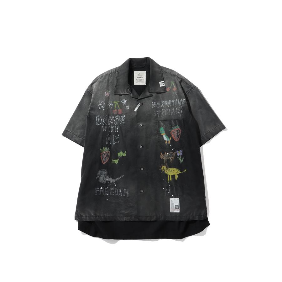 HAND DRAWING H/S SHIRTS / BLACK (J16SH184) MIHARA YASUHIRO(ミハラ ヤスヒロ) | 