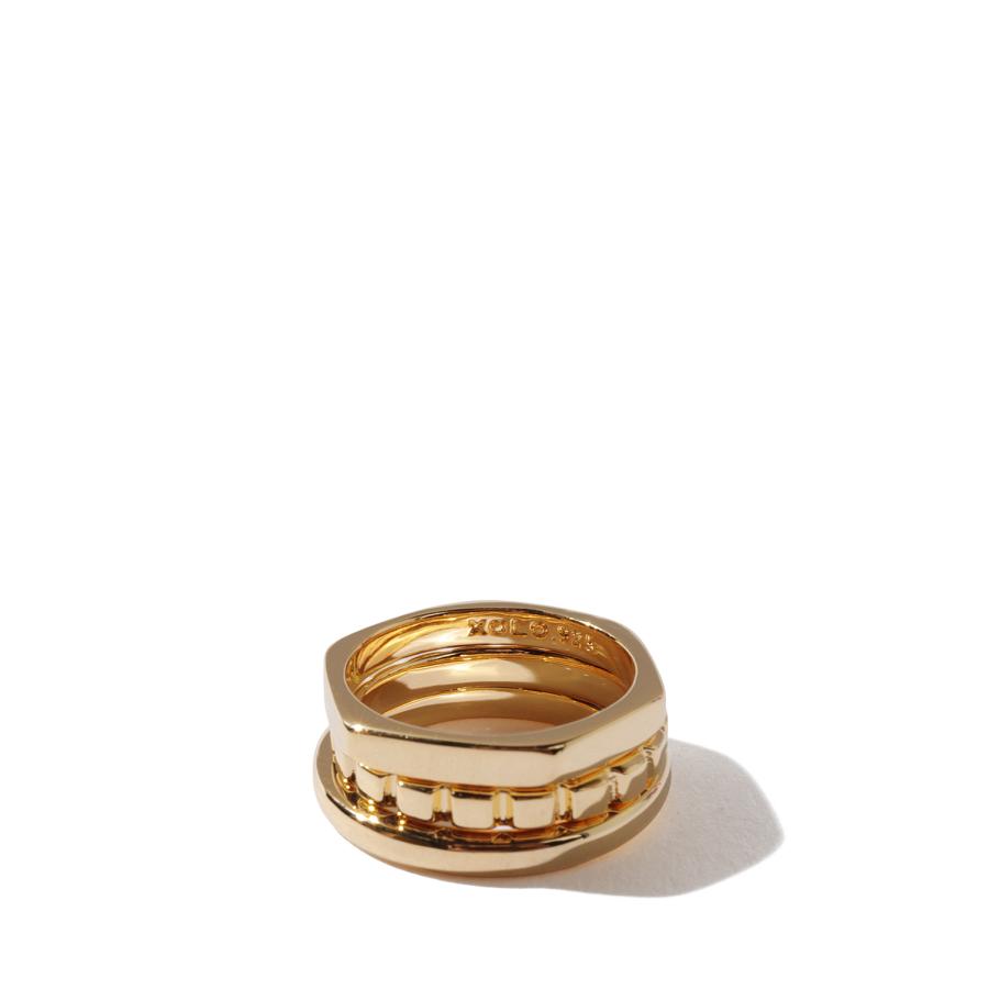 Triple with Cushion Ring / Gold (XOR095-G) XOLO JEWELRY(ショロ ジュエリー) | 