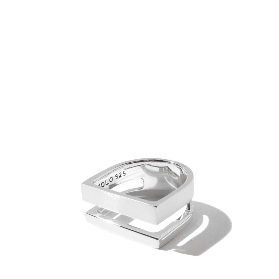 Different Width Ring with Hair Line / Silver (XOR123) XOLO JEWELRY(ショロ ジュエリー) | 